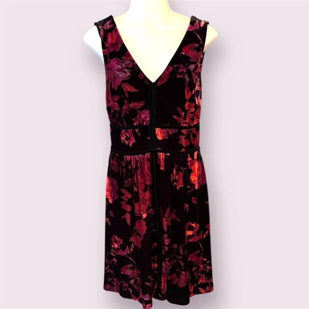 Velvet Sleeveless Floral Dress